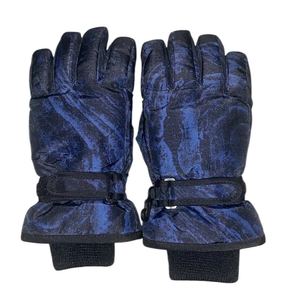 Childrens Place Kids Black and Blue Thermolite Snow Winter Gloves Size small